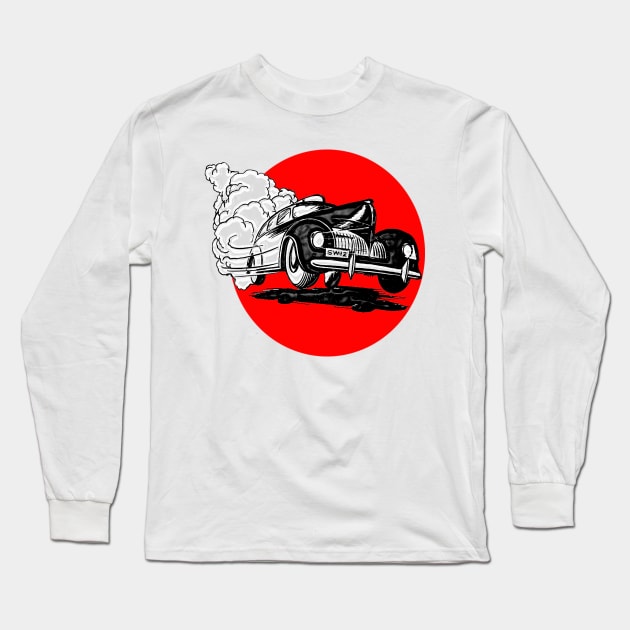 Old car at speed Long Sleeve T-Shirt by Marccelus